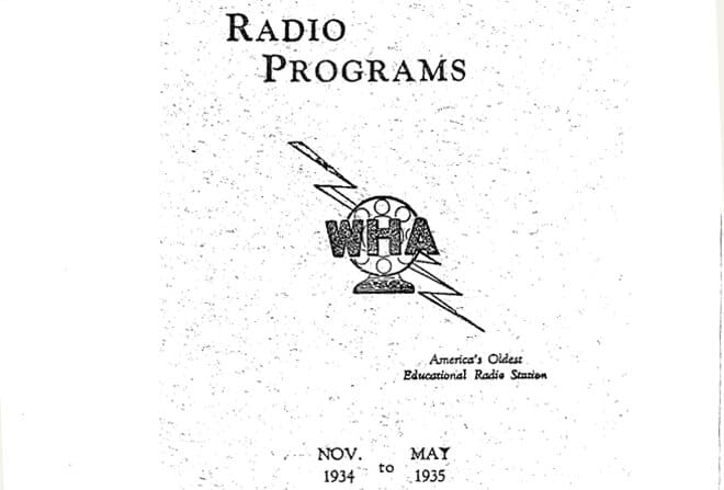 A photo of the cover of a pamphlet on WHA. (Image courtesy of UW Archives.)