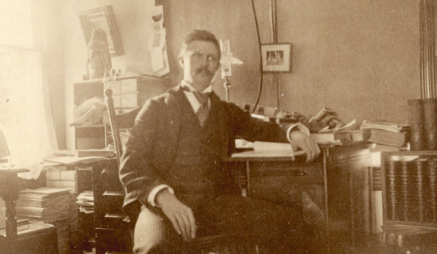 Turner poses in his office.