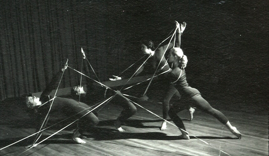 Four members of Orchesis at the UW perform in 1950.