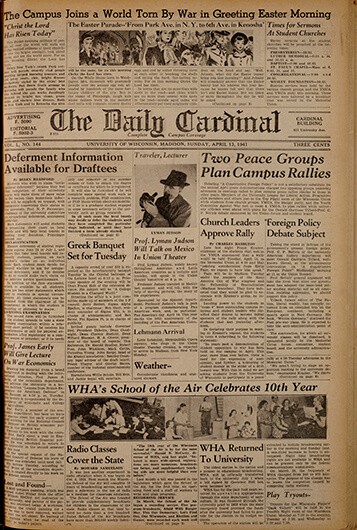 An edition of the Daily Cardinal from 1941.