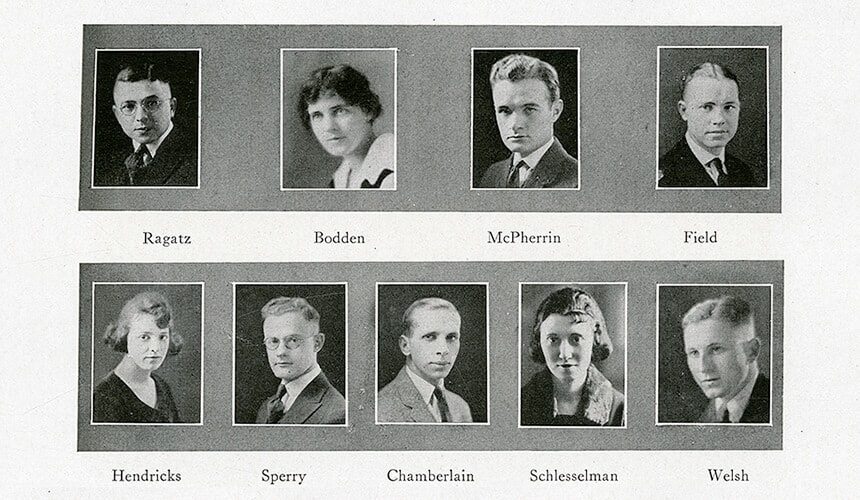 Editorial staff of the Octopus in 1919, including Joseph Ragatz.