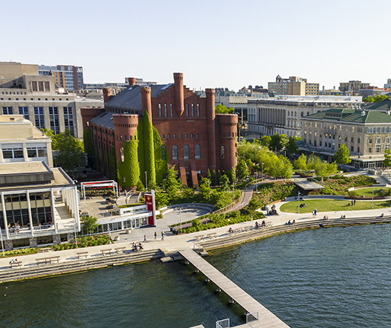 Aerial view of the Red Gym