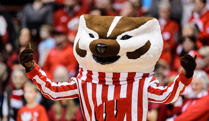 Bucky Badger during an event