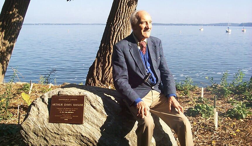 Hasler at the Limnology Garden in Madison.