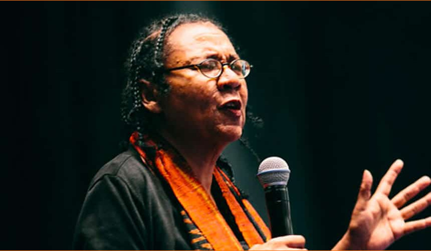bell hooks giving a speech.