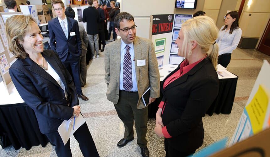 Heidi Allstop speaking with judges.