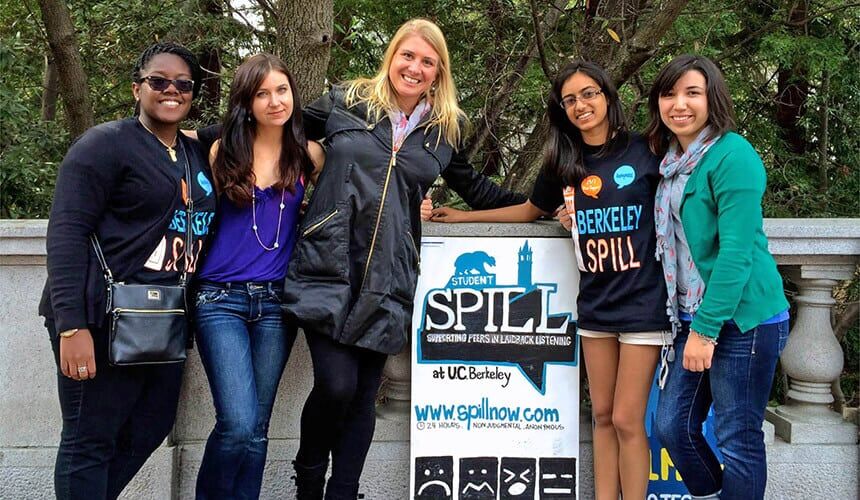 Heidi Allstop with Spill student leaders.