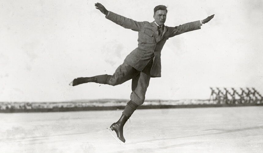 Forest Anderson enjoying figure skating in 1917. (Image courtesy of UW Archives, #S12108.) Forest Anderson enjoying figure skating in 1917.