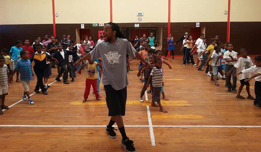 Jarius King, along with fellow Posse scholar Henry Gomez BA2007, organized the first Breakin’ the Law gathering. (Photo courtesy of Breakin’ the Law.) Jarius King during the first Breakin' the Law gathering.