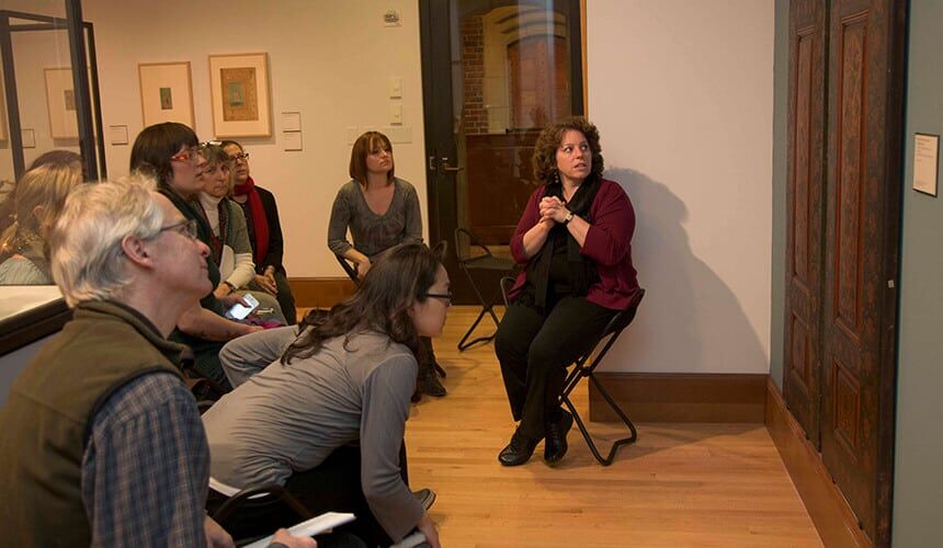 Jessica Sack at the Yale University Art Gallery. (Photo courtesy of Jessica Smolinski / Yale University Art Gallery.) Jessica Sack at the Yale University Art Gallery.
