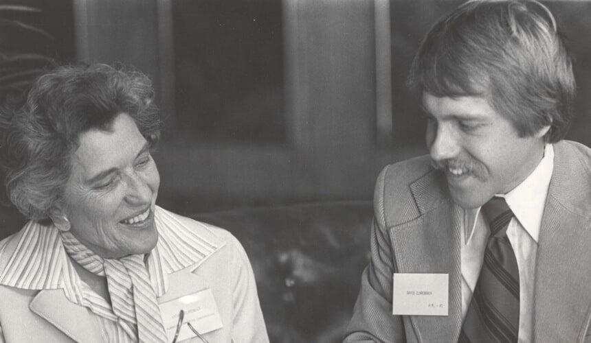Clarenbach with her son, David Clarenbach. (Image courtesy of David Clarenbach.) Clarenbach with her son, David Clarenbach