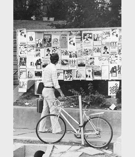 Posters advertising the dozens of film screenings on campus.