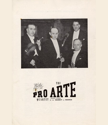Early Pro Arte Quartet perforamance program, July 1941. (Image courtesy of the UW Archives #S06746.) Early Pro Arte Quartet perforamance program, July 1941.