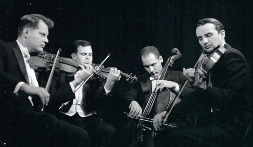 Pro Arte Quartet, c. 1961. (Image courtesy of UW Archives, #S17729.) Pro Arte Quartet, c. 1961.