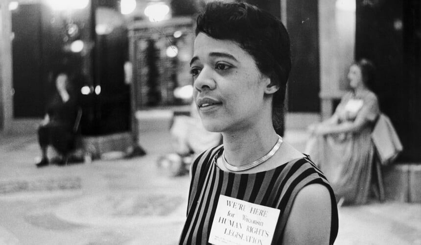 Vel Phillips as a young civil rights activist in 1961. (Image courtesy of the Wisconsin Historical Society, #28114.) Vel Phillips as a young civil rights activist in 1961.