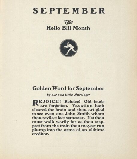 From the September section of An Almanac of College Doings.