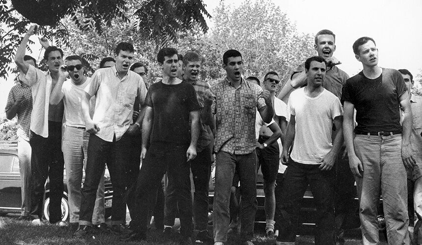 A role-playing activity during a Freedom Summer training session. (Image courtesy of the Wisconsin Historical Society, #98277.) A role-playing activity during a Freedom Summer training session.
