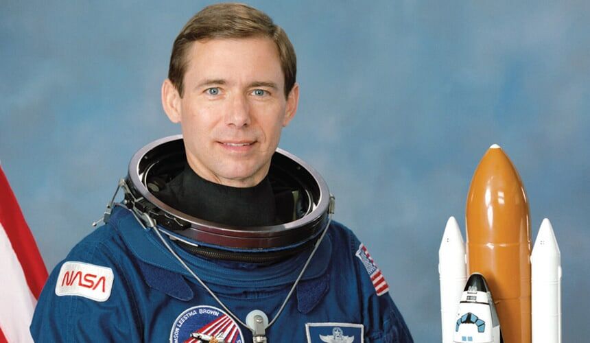 Shaw in his astronaut gear.