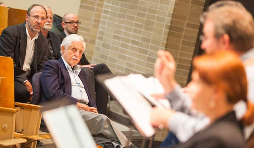 Carl Djerassi at the Distinguished Alumni Award ceremony in 2012.