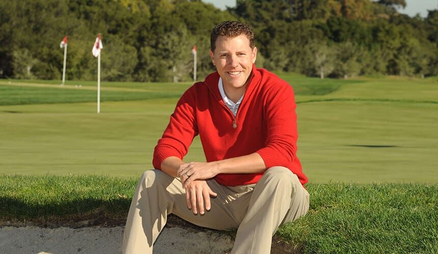 Photo courtesy of David Gonzales. Jay Blasi sitting near the green.