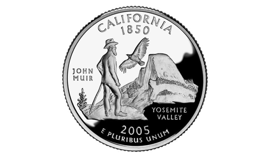 California state quarter featuring John Muir.