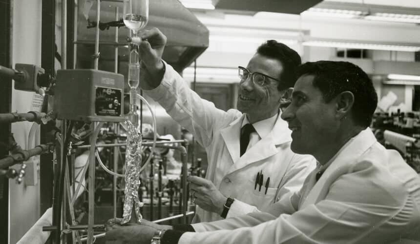 Researcher Hector DeLuca in his UW lab.