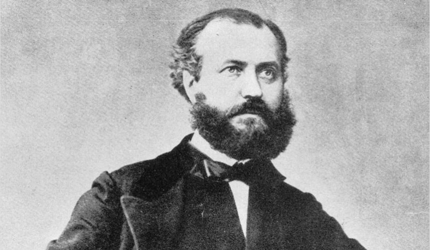 Charles Gounod in 1859. Gounod wrote the original hymn that would eventually be adapted into the music for "Varsity." Charles Gounod in 1859.