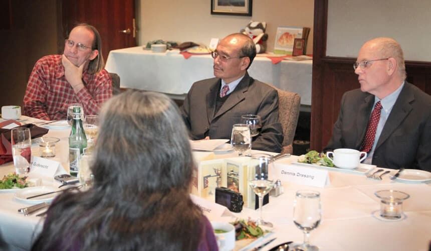 Yeshey Zimba at a banquet.