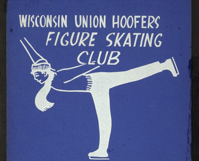 A flier for Hoofers Figure Skating club, from a Hoofers scrapbook. (Image courtesy of UW Archives.)