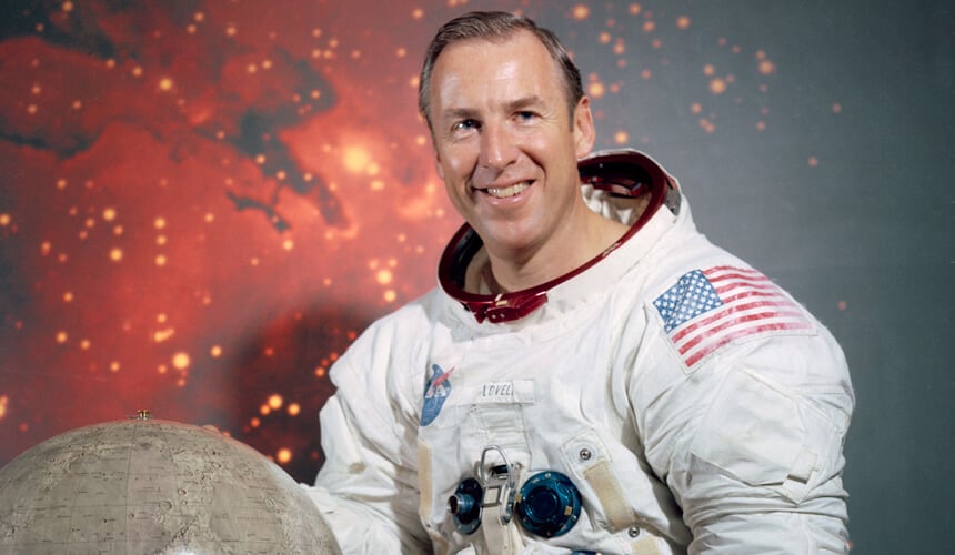 Lovell in his astronaut gear.