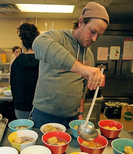 Chef Jonny Hunter preparing his dishes.
