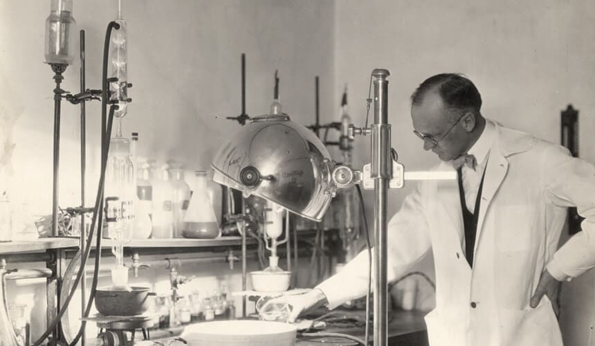 Harry Steenbock in the lab