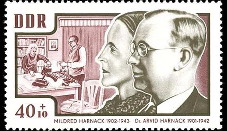 German stamp with the Harnacks.