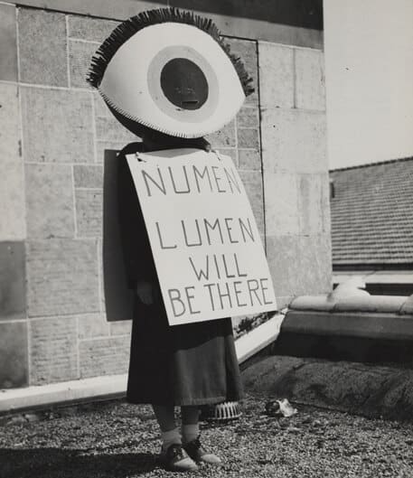 Eye costume for the Wisconsin International Club's Costume Ball in 1951.