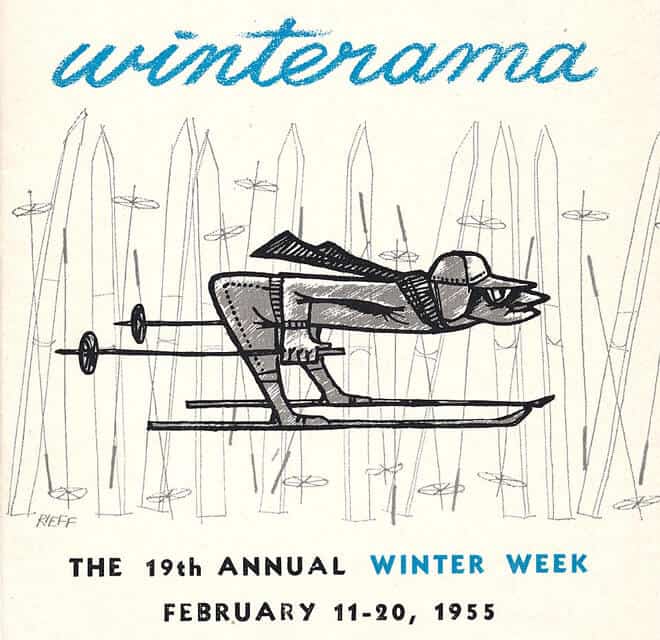 Cover of a Winterama program from 1955. (Image courtesy of UW Digital Collections Center.)